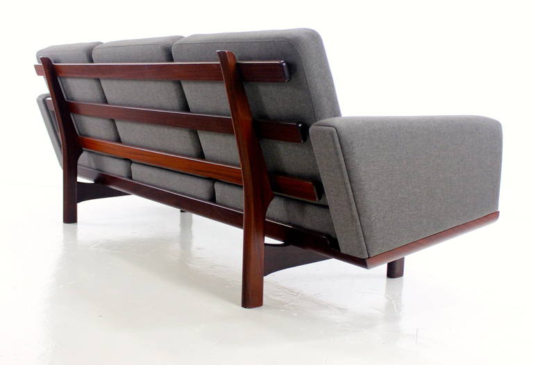 Superior Danish Modern Mahogany Sofa Designed by Hans Wegner 2