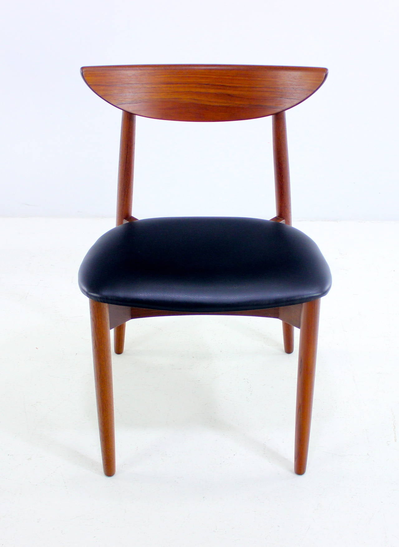Set of Eight Danish Modern Teak Dining Chairs Designed by Harry Ostergaard In Excellent Condition For Sale In Portland, OR