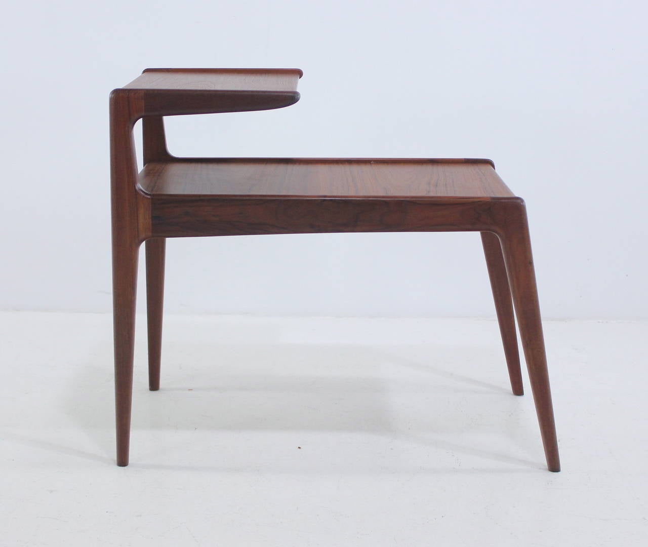 Elegant Danish Modern Teak End Table Designed by Kurt Ostervig