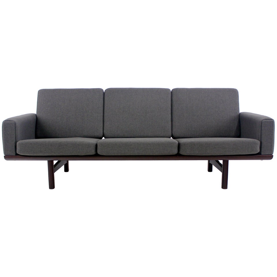 Superior Danish Modern Mahogany Sofa Designed by Hans Wegner