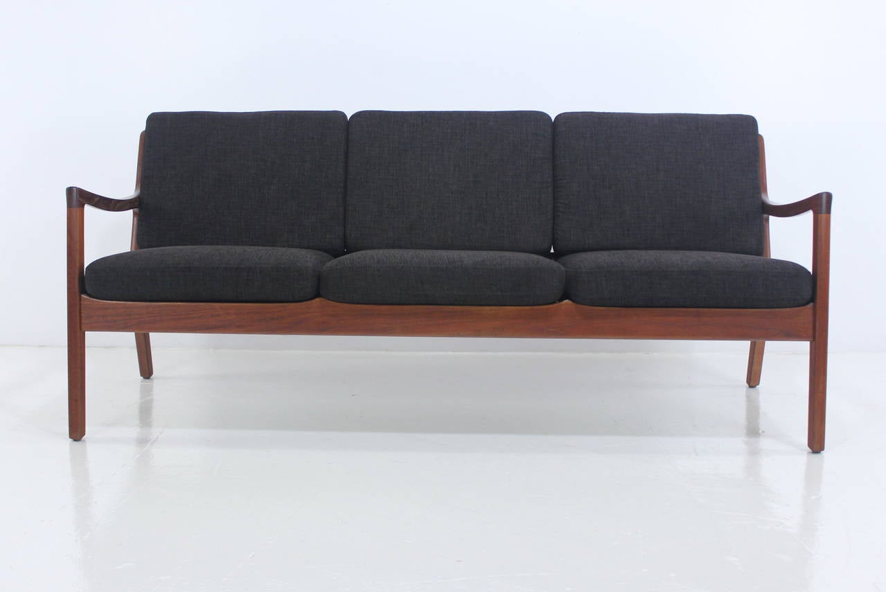 Scandinavian Modern Classic Danish Modern Teak Framed Sofa Designed by Ole Wanscher For Sale