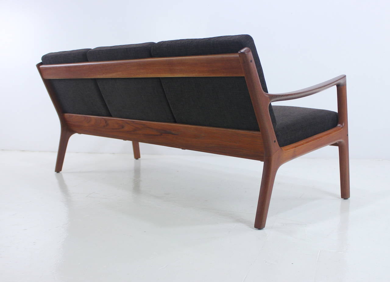 20th Century Classic Danish Modern Teak Framed Sofa Designed by Ole Wanscher For Sale