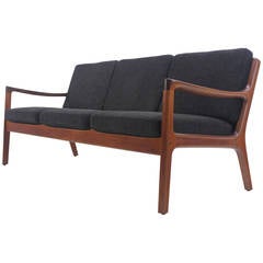 Classic Danish Modern Teak Framed Sofa Designed by Ole Wanscher