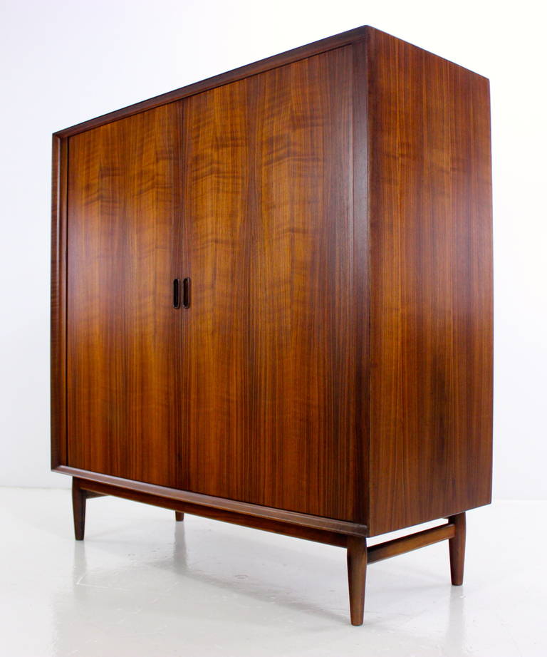 Impressive Danish Modern Walnut Gentlemen's Chest Designed by Arne Vodder