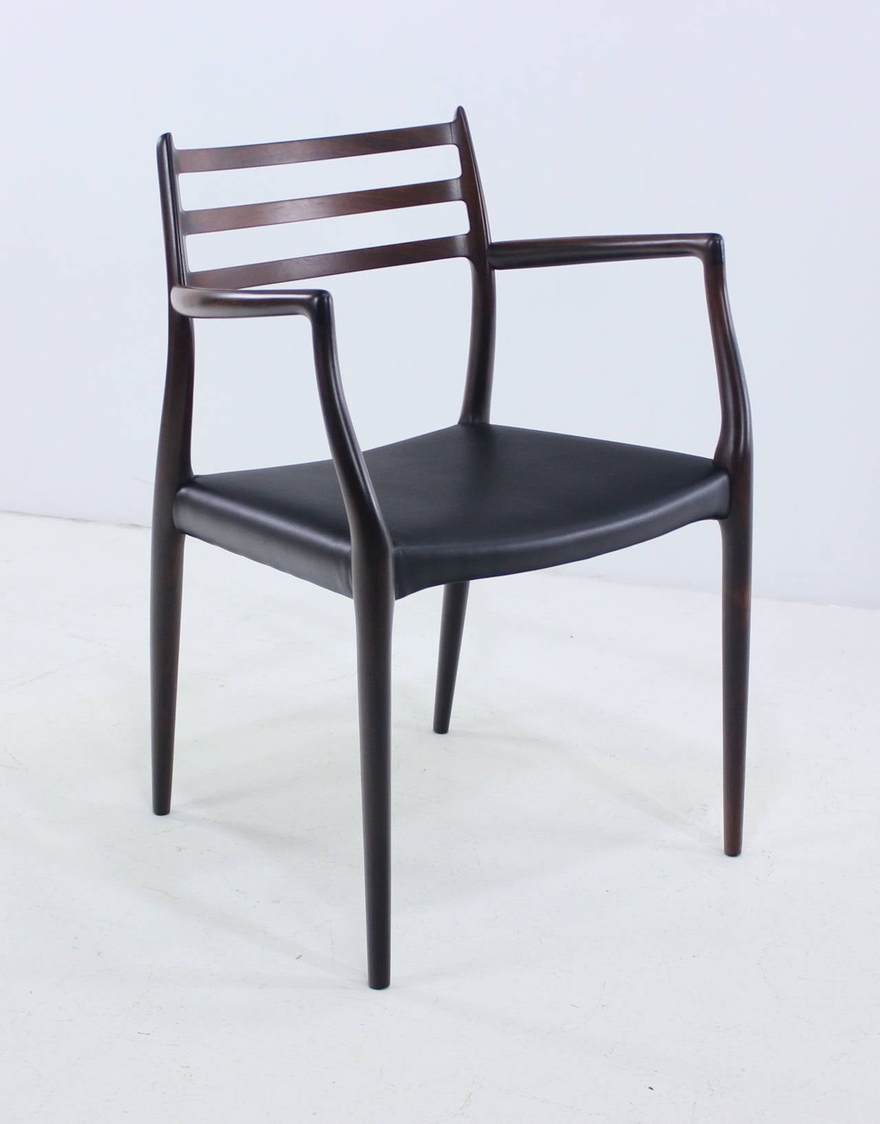 Set of Six Danish Modern Rosewood Dining Chairs Designed by Niels Moller For Sale 1