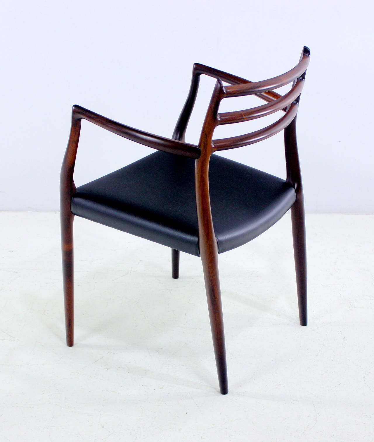 Set of Six Danish Modern Rosewood Dining Chairs Designed by Niels Moller For Sale 2