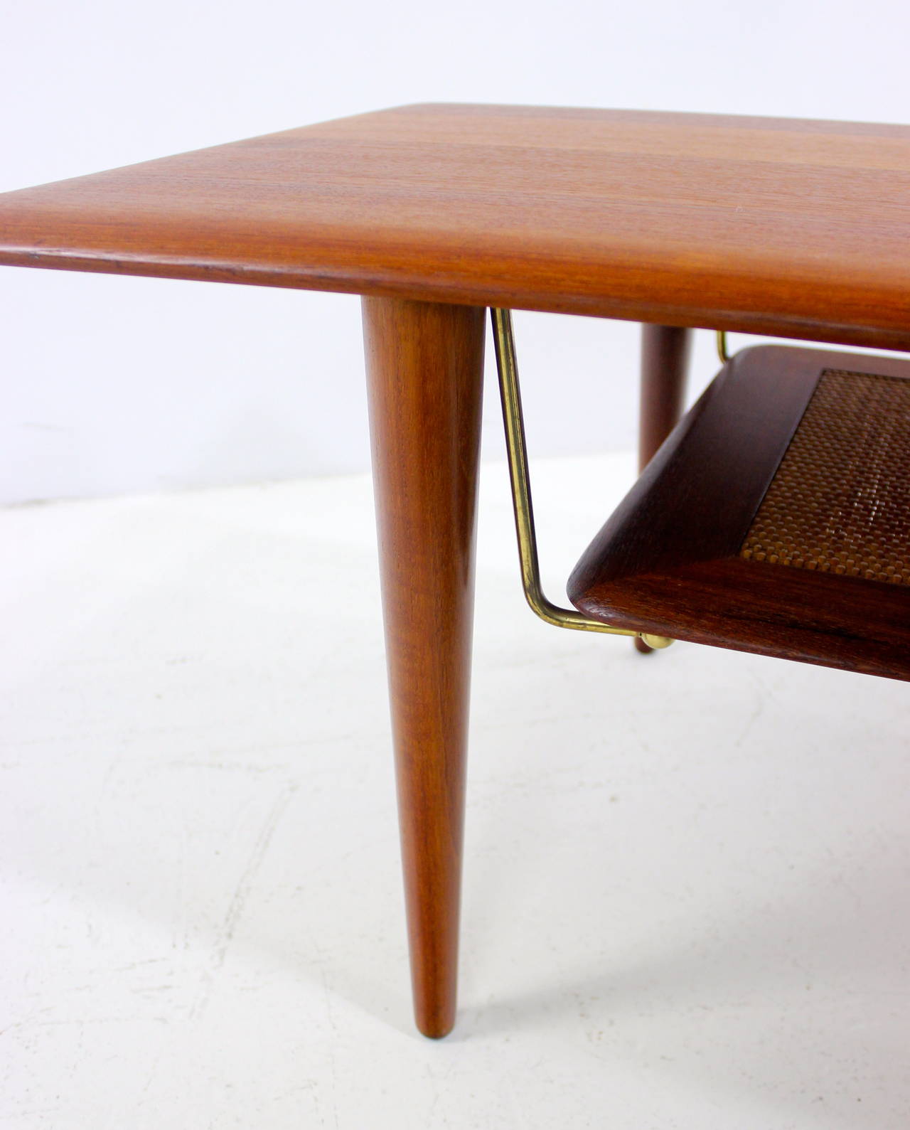 Danish Modern Teak Coffee Table Designed by Peter Hvidt In Excellent Condition For Sale In Portland, OR