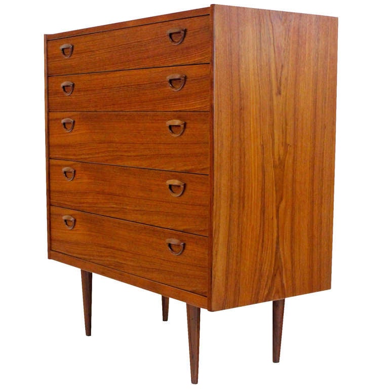 Danish Modern Teak Dresser Designed by Kai Kristiansen For Sale at 1stDibs