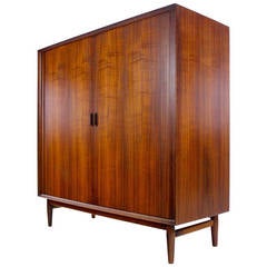 Impressive Danish Modern Walnut Gentlemen
s Chest Designed by Arne Vodder