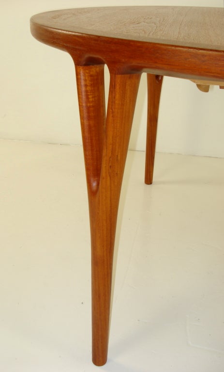 20th Century Danish Modern Three Leaf Dining Table Designed by Vestergaard For Sale