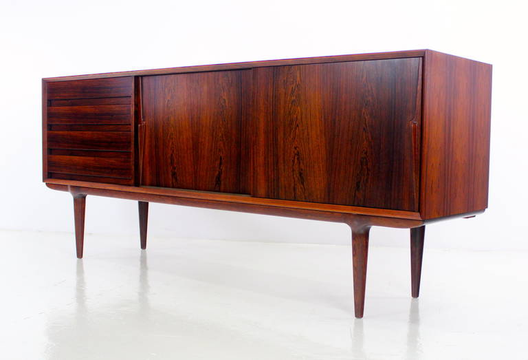 Danish Modern Rosewood Credenza Designed by Omann Jun In Excellent Condition In Portland, OR