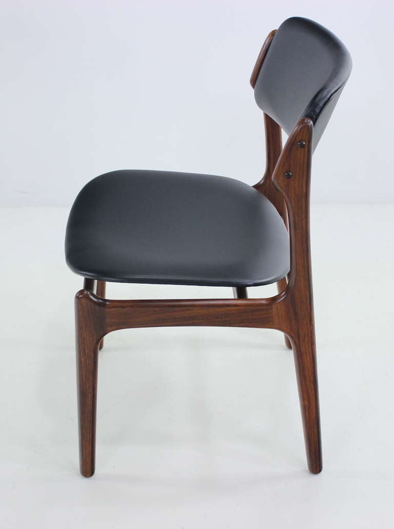 Set of Six Danish Modern Rosewood Dining Chairs Designed by Erik Buck For Sale 1