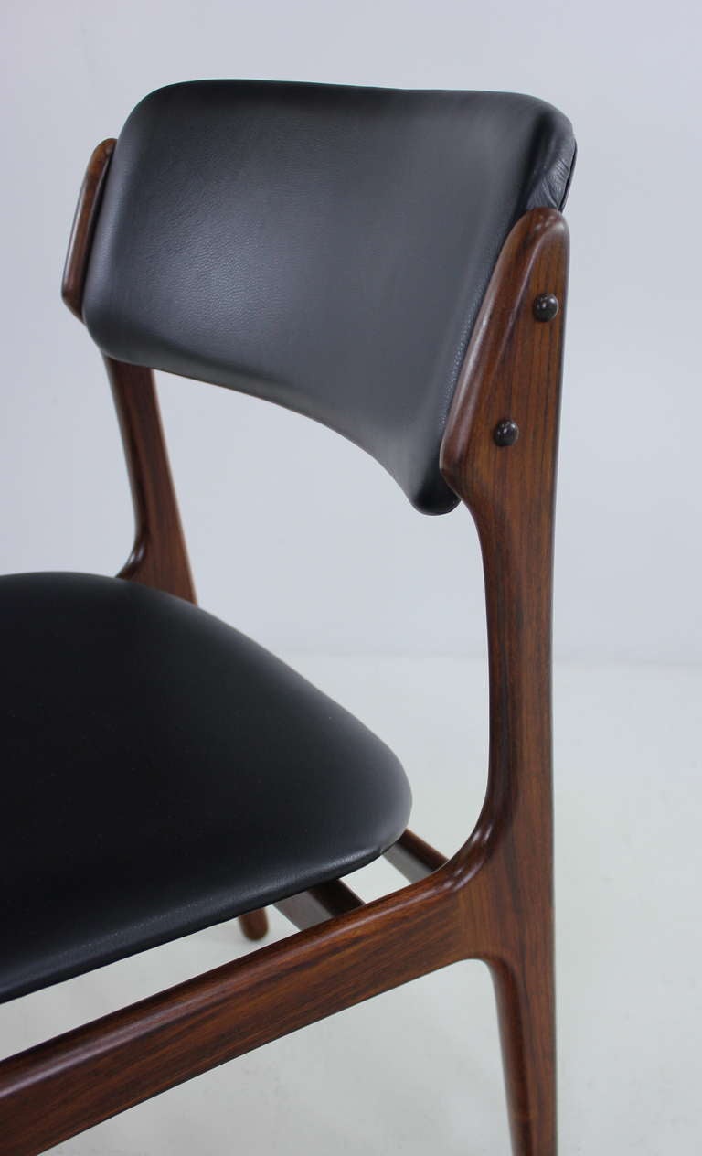 Set of Six Danish Modern Rosewood Dining Chairs Designed by Erik Buck For Sale 3