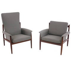 Danish Modern Mama and Papa Armchairs Designed by Grete Jalk