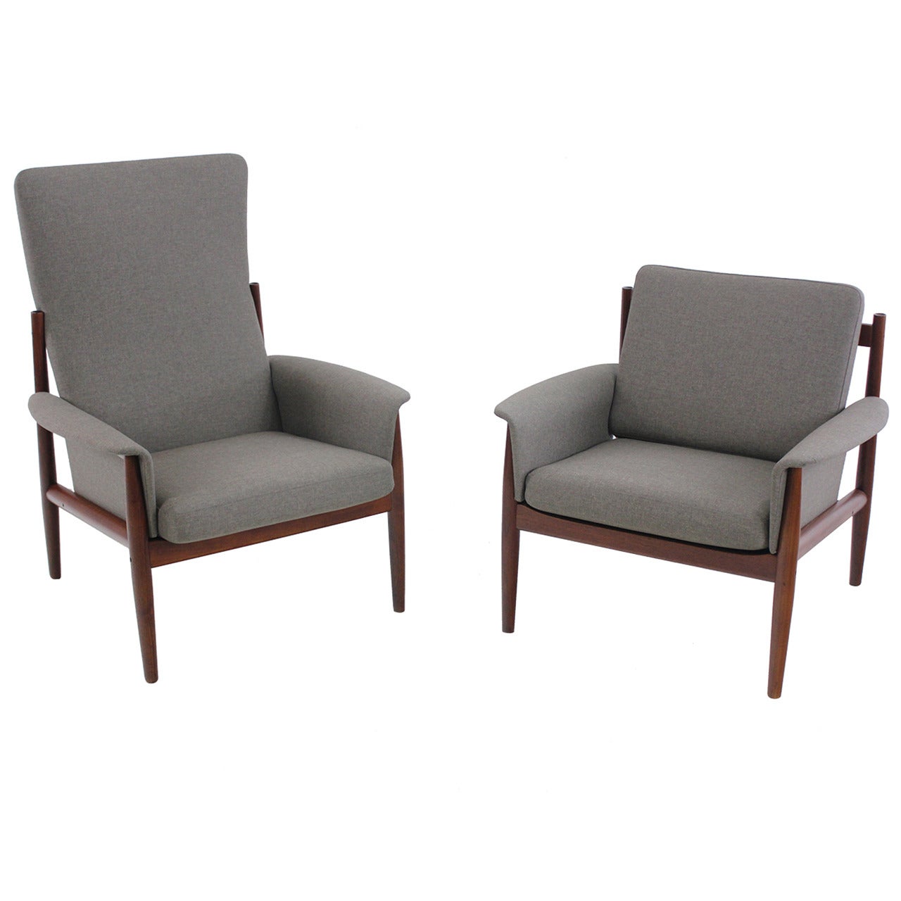Danish Modern Mama and Papa Armchairs Designed by Grete Jalk For Sale