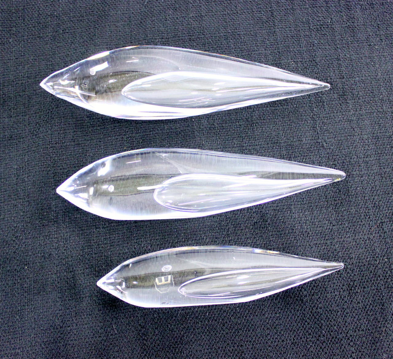 Swedish Set of Three Art Glass Fish by Vicke Lindstrand for Kosta