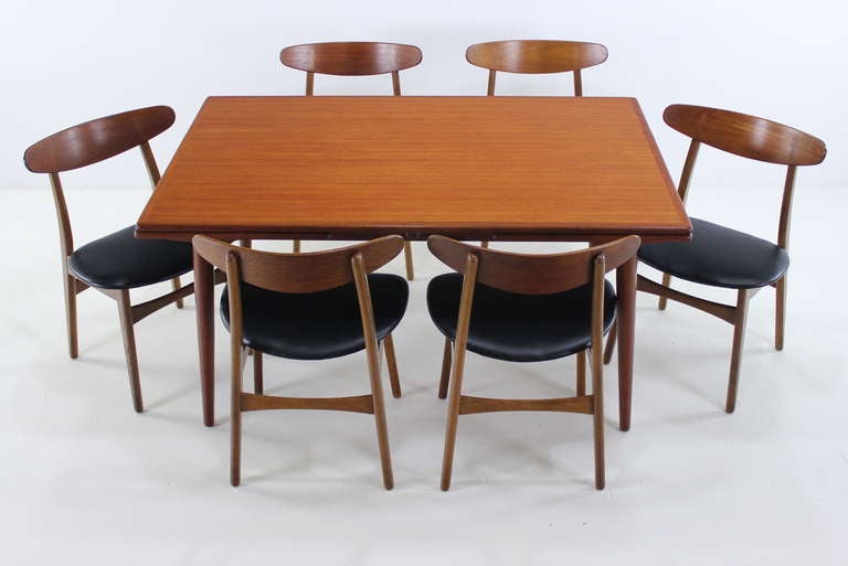 Extraordinary Danish Modern Teak & Oak Dining Set Designed by Hans Wegner In Excellent Condition For Sale In Portland, OR