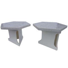 Vintage Pair of Harvey Probber Occasional Tables with Terrazzo Tops