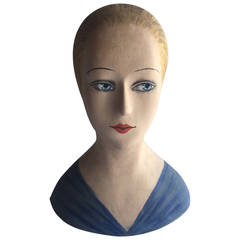 French Milliners Paper Mache Head