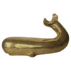 Vintage Solid Brass Whale