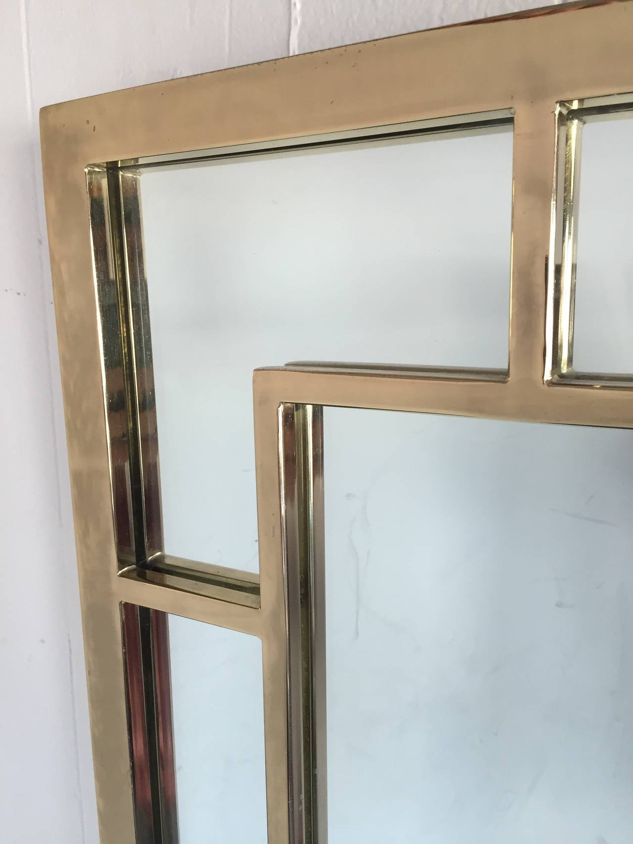 Fun Mirror in brass plate over metal.