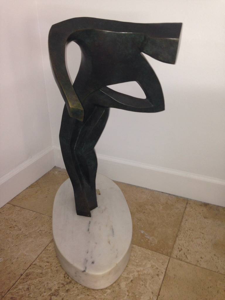 Fantastic patinated bronze sculpture by renowned artist Henry Cliffe. Signed in monogram 