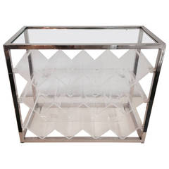 Steel and Lucite Wine Rack