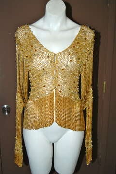 Loris Azzaro Chain and Knit Cardigan Loris Azzaro Chain and Knit Cardigan