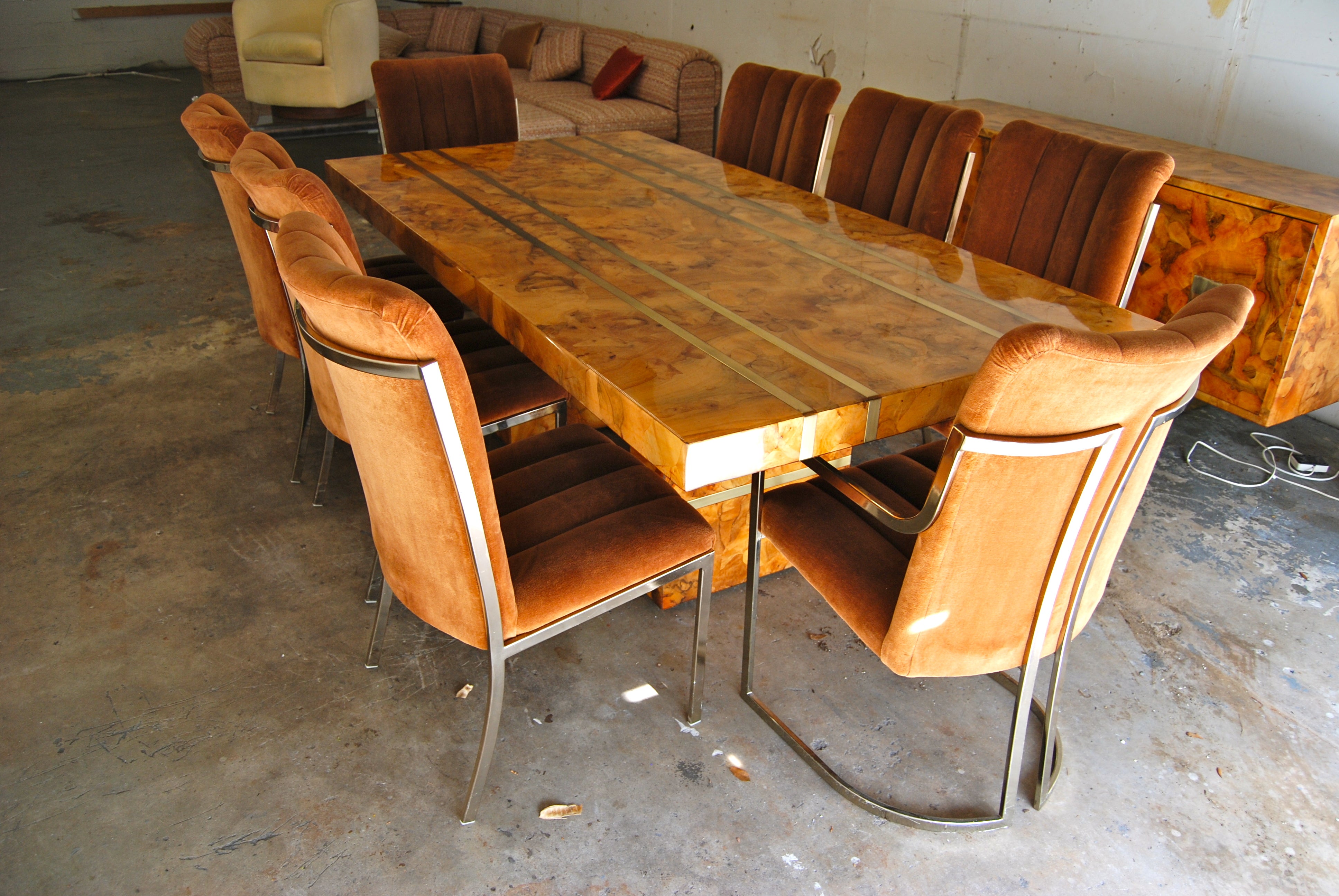 Oyster Burl Wood Table And Chairs