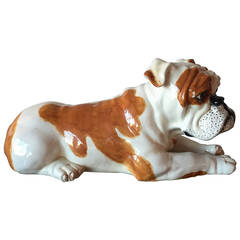 Italian Ceramic Bulldog Sculpture