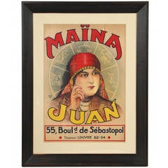 Antikes Maina-Juan-Plakat:: etwa 1930er Jahre