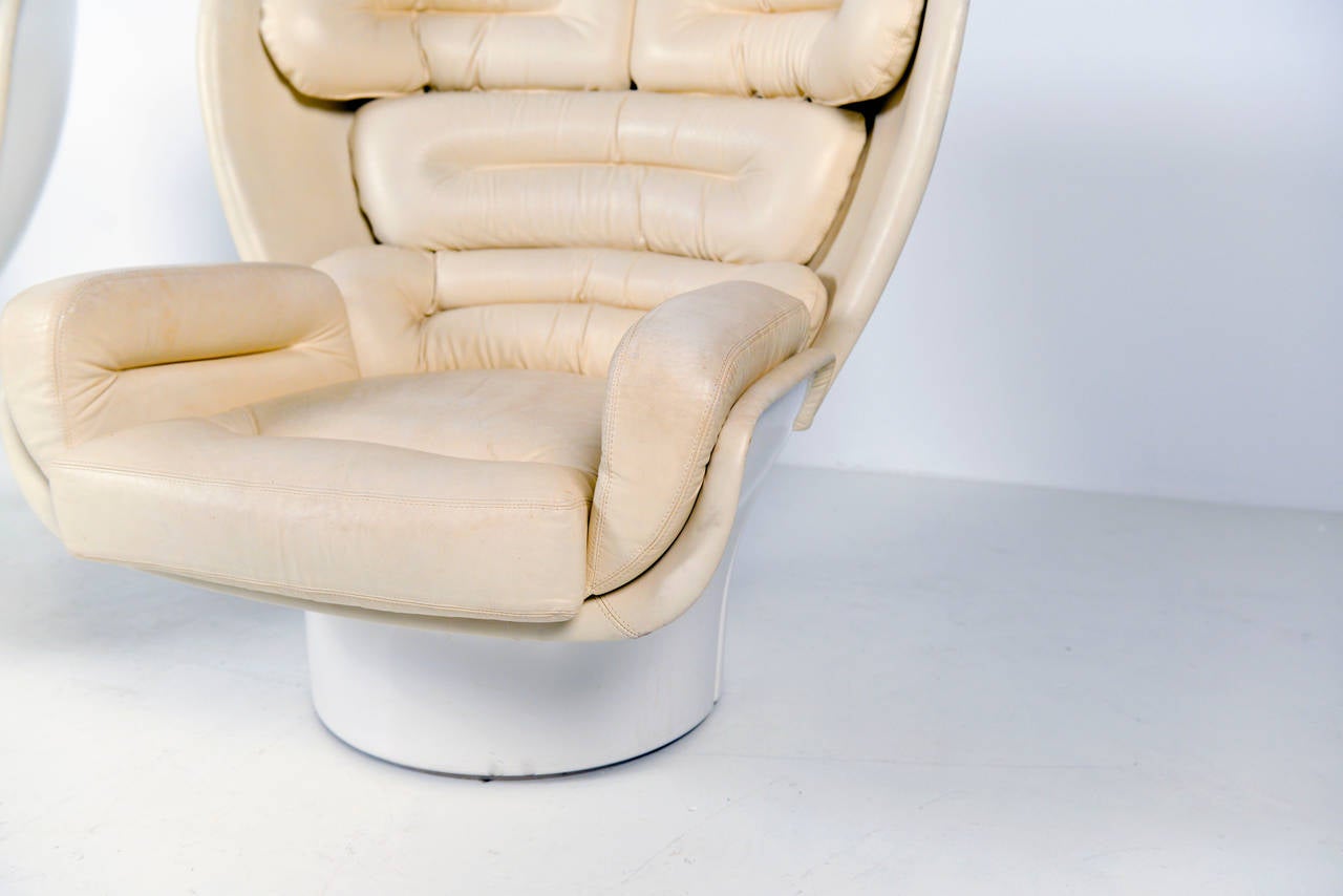 Italian Elda Lounge Chairs by Joe Colombo, Comfort Italy