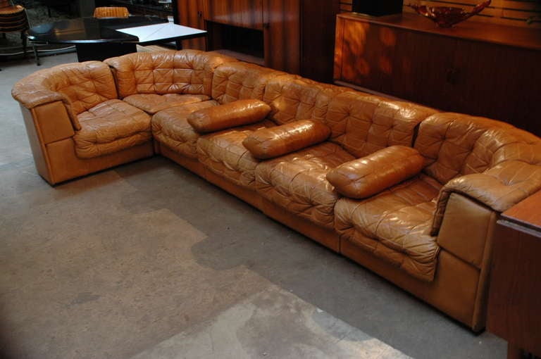 Mid-Century Modern Large De Sede ds-11 Modular Patchwork Sofa