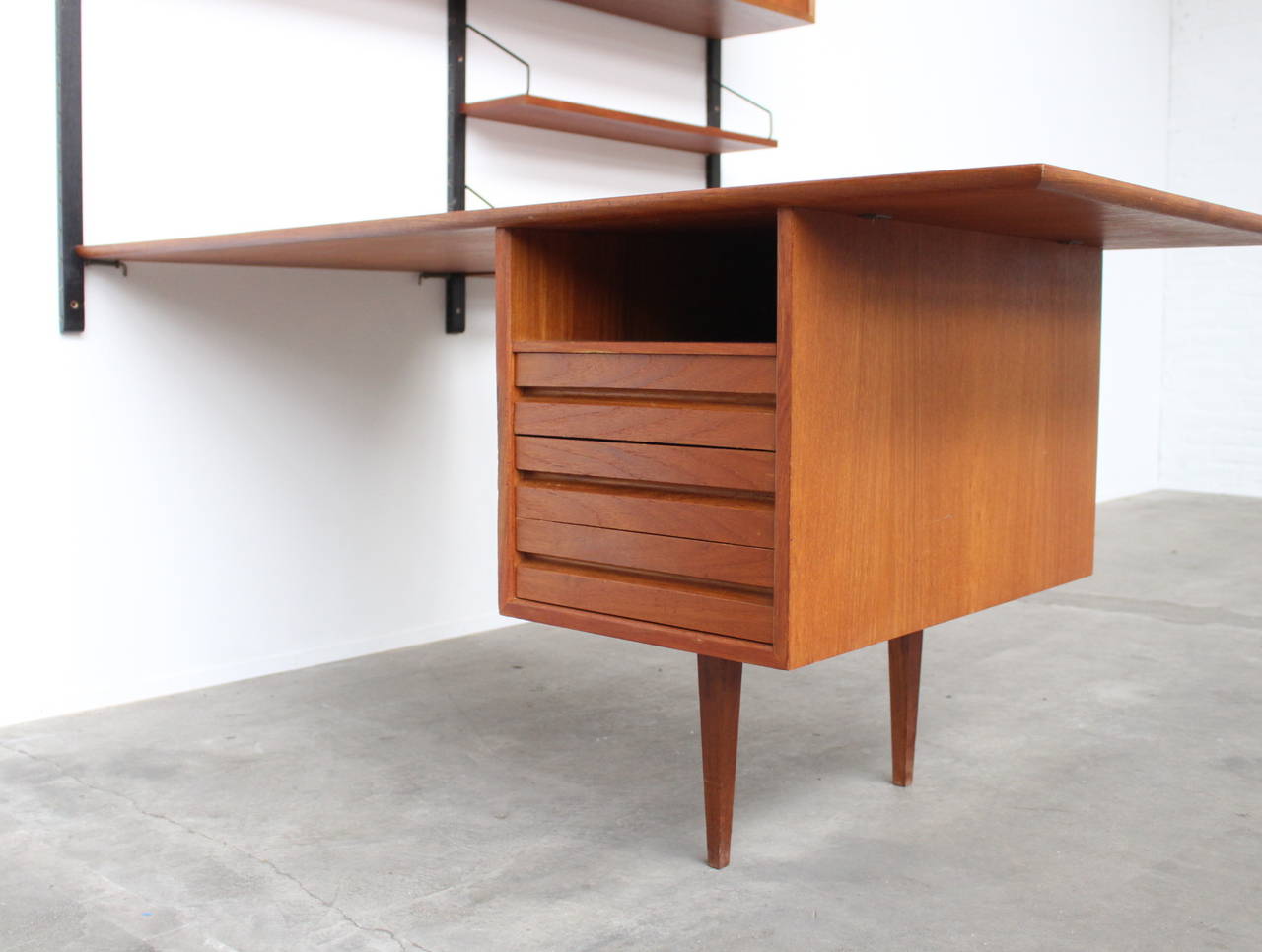 Danish Extremely Rare Desk Unit by Poul Cadovius for Royal Systems Copenhagen, Denmark