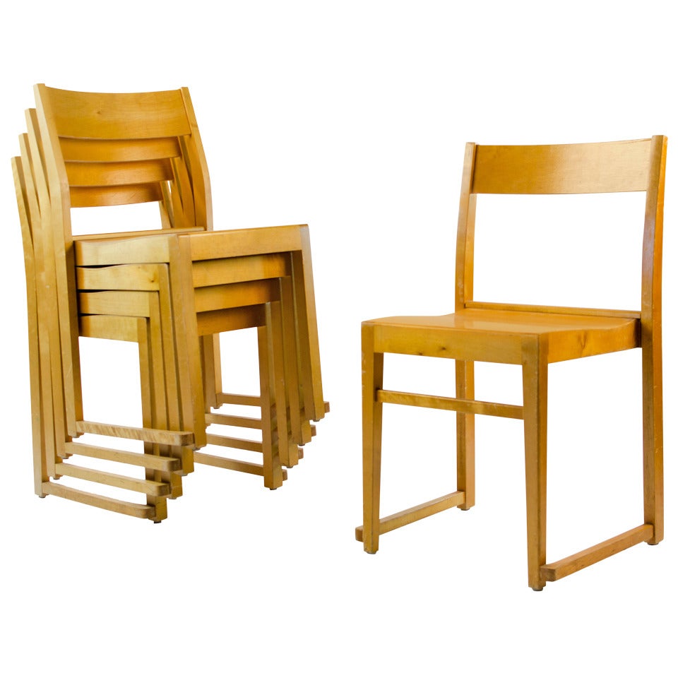 14 Sven Markelius Stacking Chairs, Bodafors, 1932, Sweden
