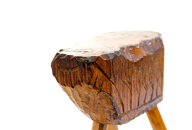Mid-20th Century Small Decorative Occasional Side Table, Woodcarving