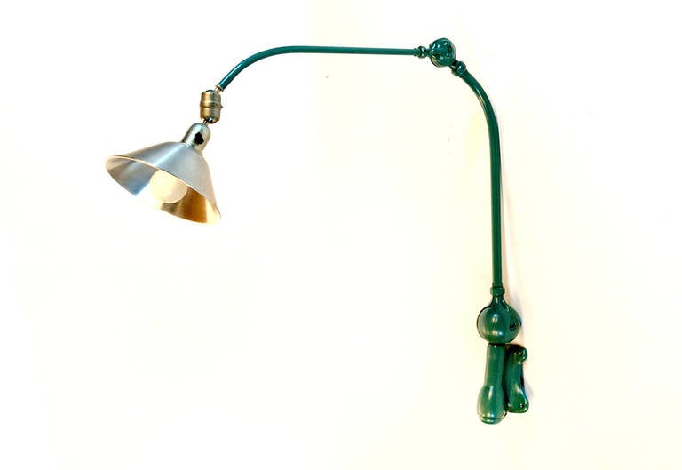 Rare industrial triplex wall lamp. Johan Petter Johansson. In Good Condition For Sale In Amsterdam, NL