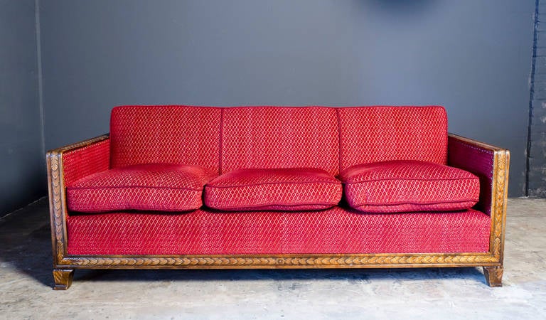 Wood Rare art deco sofa about 1920m Sweden