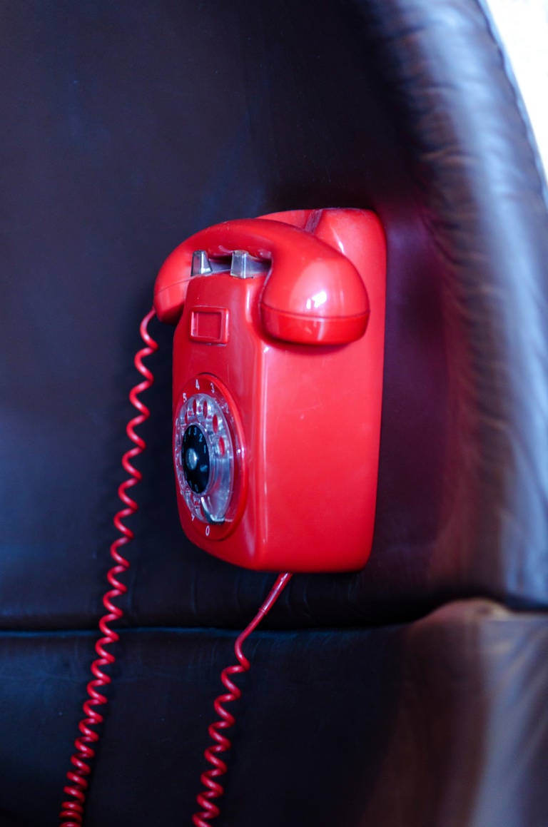 Leather Extremely rare Ball chair by Eero Aarnio made by Asko with phone !!