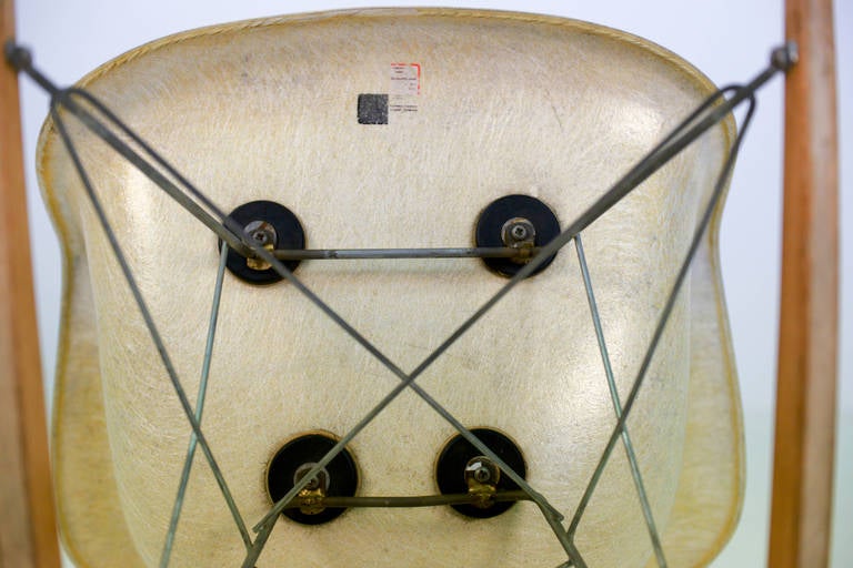 Metal Extreme Rare Rope Edge Eames Rocker, 1st Experimental Base. For Sale