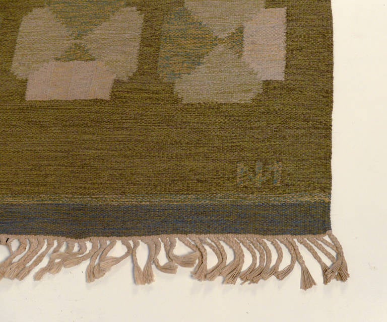 Rare & Beautiful Finnish Carpet by Alestalon Mattokutomo For Sale 1