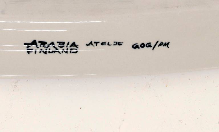 Rare Gunvor Olin Grönqvist Ceramic Plate for Aribia Finland In Excellent Condition In Amsterdam, NL