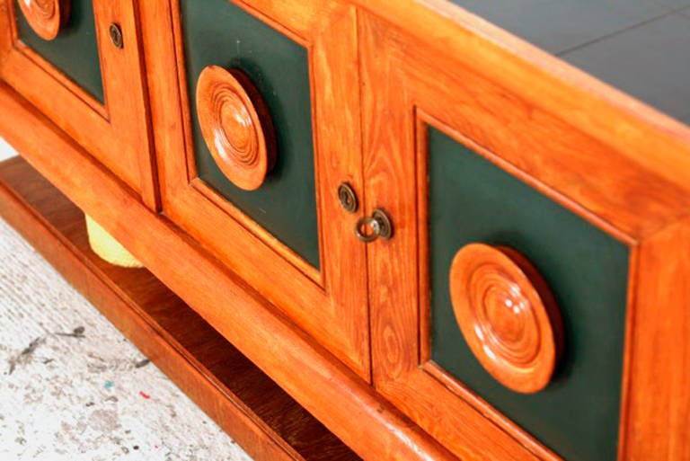 very rare and big unusual sideboard by Audoux Minet,  France 1940's.