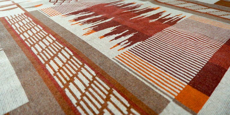 Milieu du XXe siècle Grand tapis suédois rare et unique, Art Déco en vente