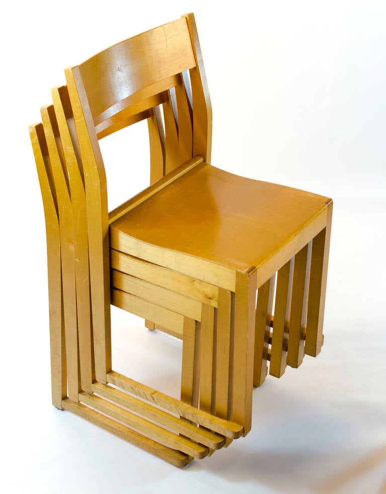 Swedish 14 Sven Markelius Stacking Chairs, Bodafors, 1932, Sweden