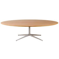 Big Florence Knoll dining table in Oak for Knoll International