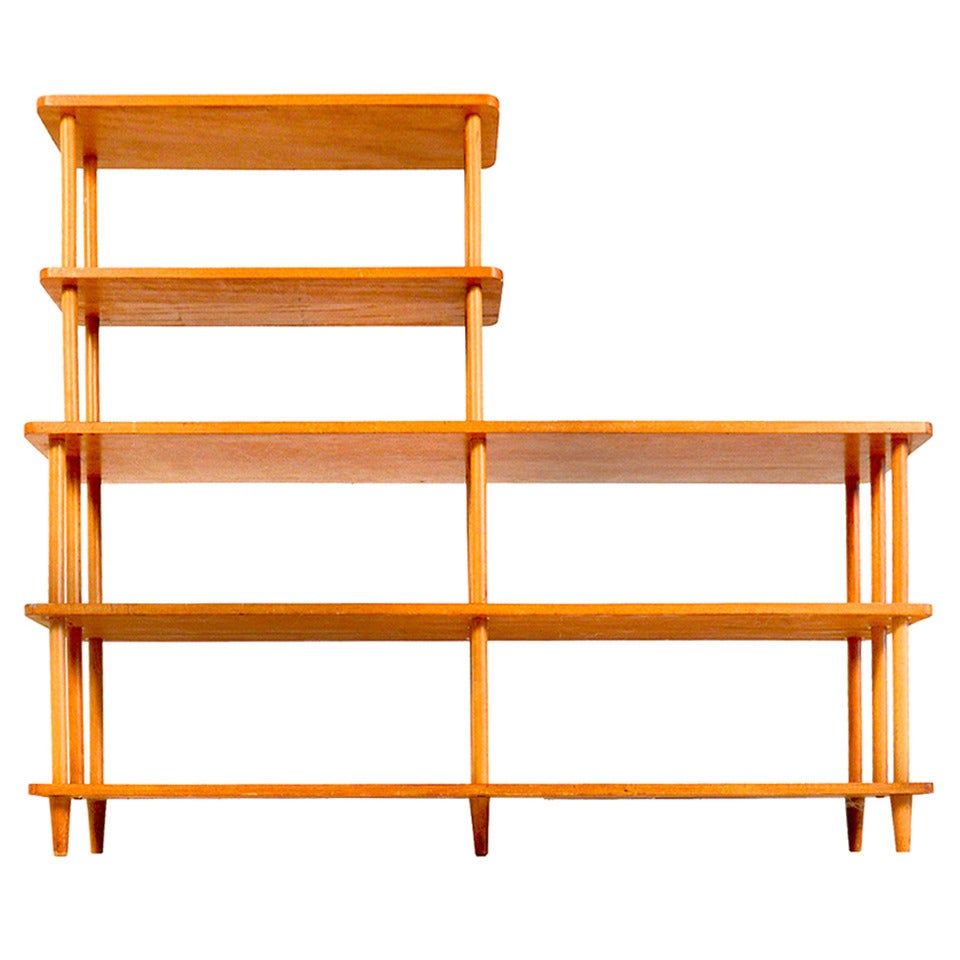 Rare Flamboyant Wooden Bookshelf. For Sale at 1stDibs