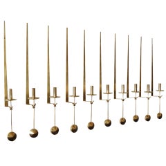 Set of 14 Wallmounted Elegant Candles Designed by Pierre Forsell