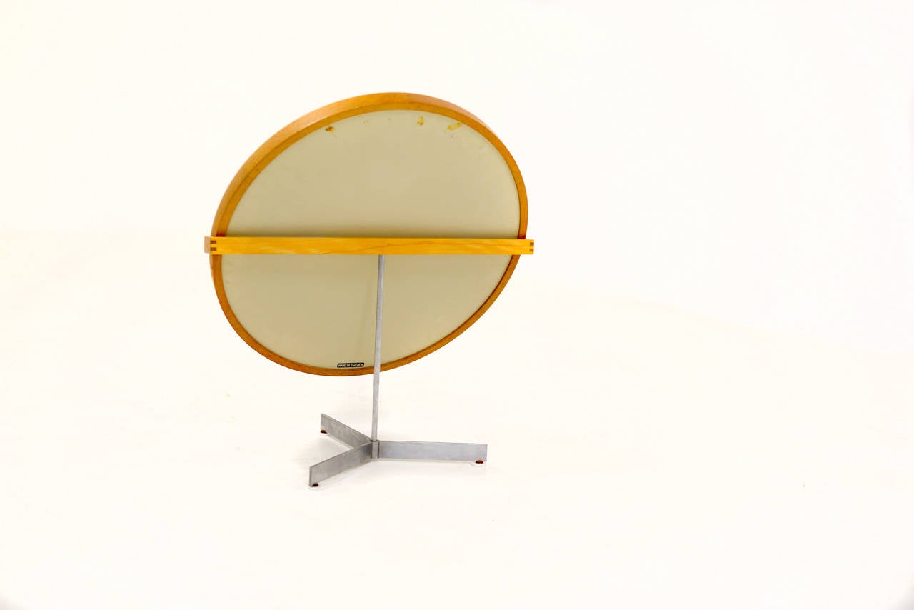 Large Oak Table Mirror by Östen Kristiansson for luxus. In Excellent Condition For Sale In Amsterdam, NL