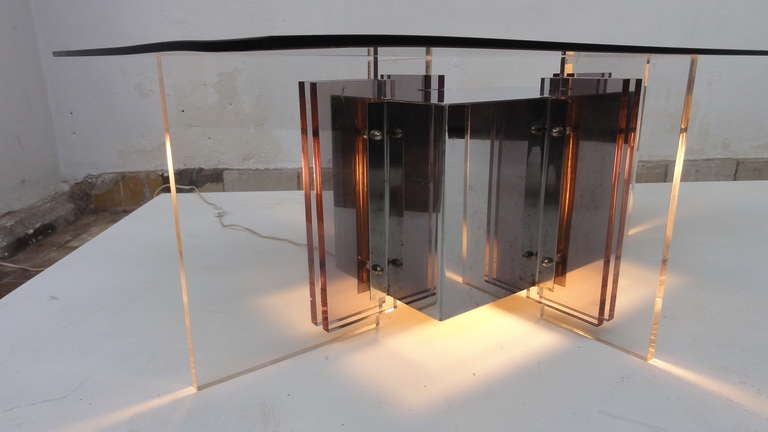 Mesa escultórica iluminada de Ph Jean para Galerie Eric y Xiane Germain París Moderno en venta